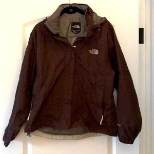 Brown Northface rain jacket